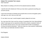 Letter of support from Loudwater Farm, received 4th October 2014