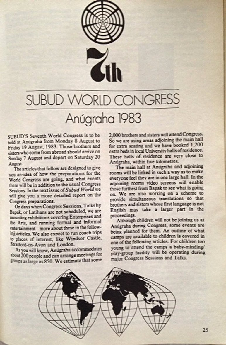 Subud 7th World Congress Held in the grounds of the Subud International Centre at Anugraha