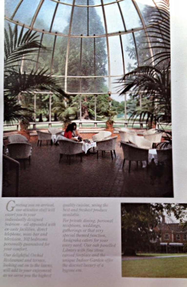 Inside of brochure showing Anugraha's indoor garden