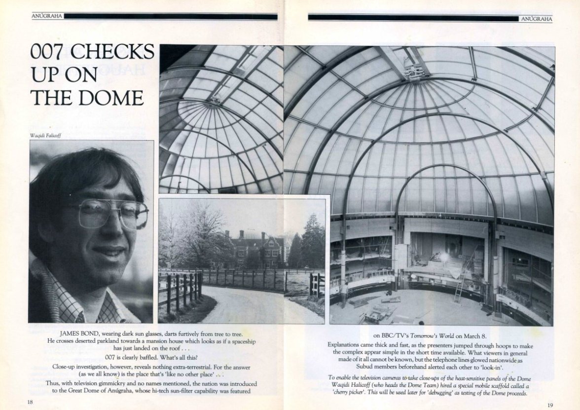 Anugraha's dome, which was featured on the 'Tomorrow's World' TV programme - article published in 'Subud World' Publication - March 1984