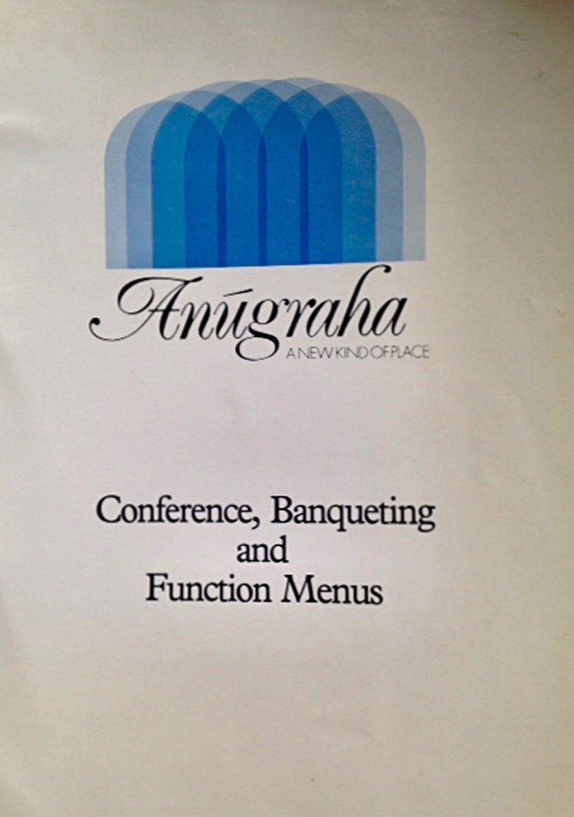 Front cover of the function menus at Anugraha