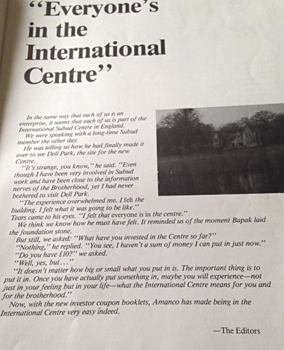 Great expectation - article about fund-raising for the Subud International Centre