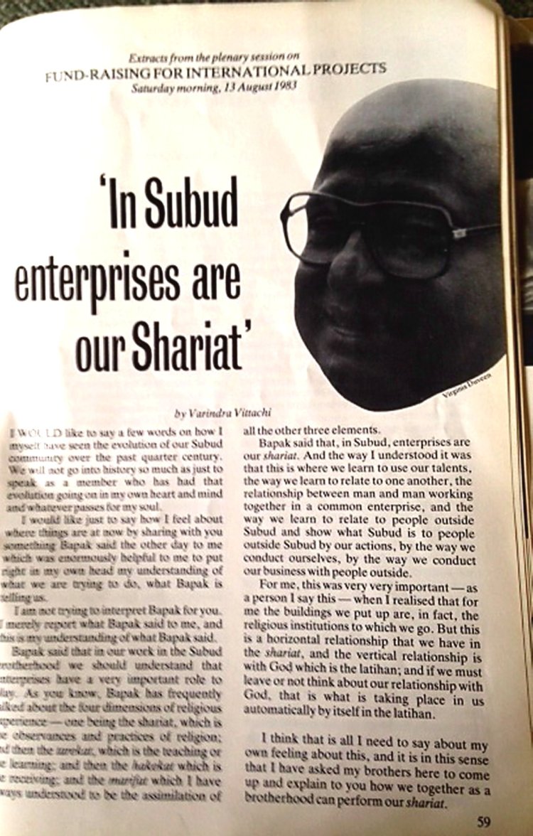 Interesting Article - Interesting Challenges - article by Varindra Vittachi about Subud enterprises and Fund-raising for international projects